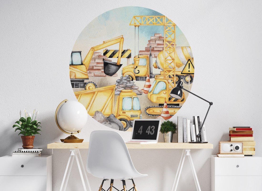 Wallsticker -  Construction Machinery / Circle