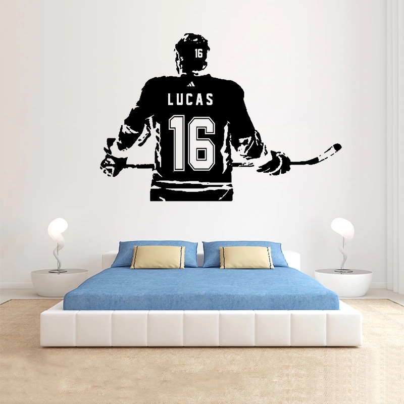 Wallsticker - Hockey Player / Personalised / 02