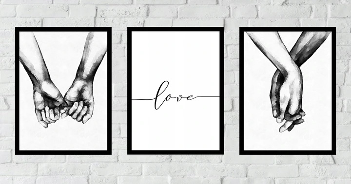 Posters - Hand in Hand / Love / Set of 3