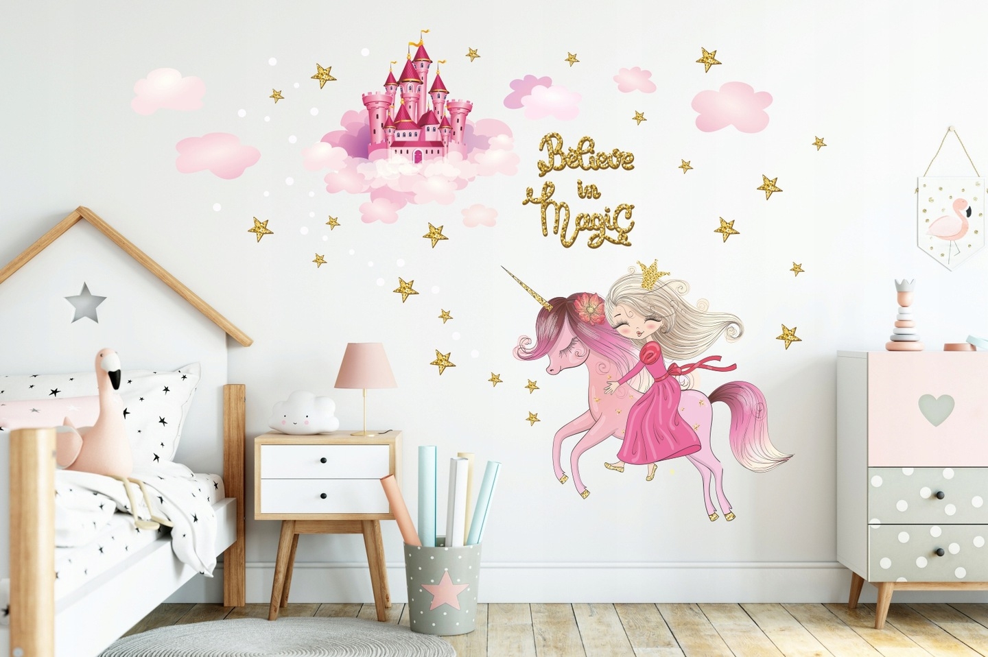 Wallsticker - Princess and Unicorn