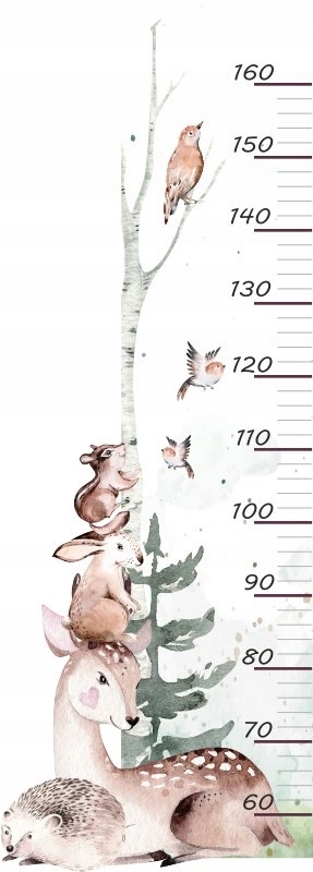 Wallsticker - Cute Animals / Height Measure