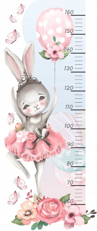 Wallsticker - Bunny with Balloon / Height Measure
