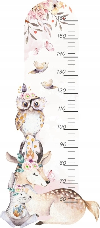 Wallsticker - Forest Animals / Height Measure