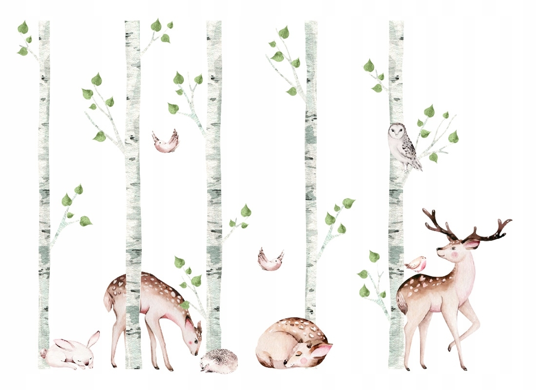 Wallsticker - Forest Birch and Animals