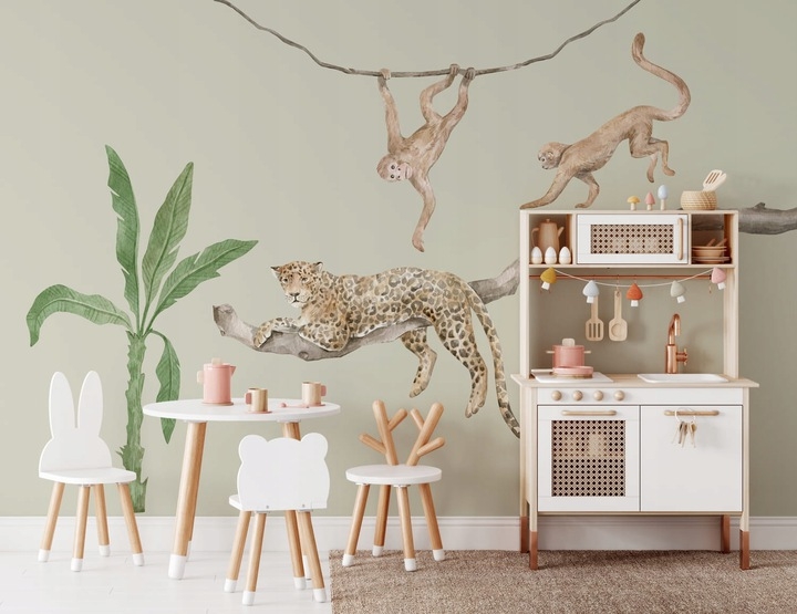 Wallsticker - Leopard and Monkeys