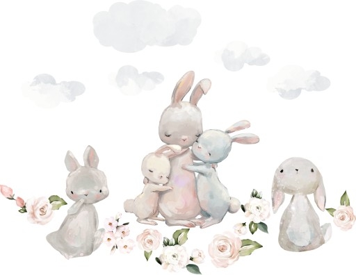 Wallsticker - Bunny Family