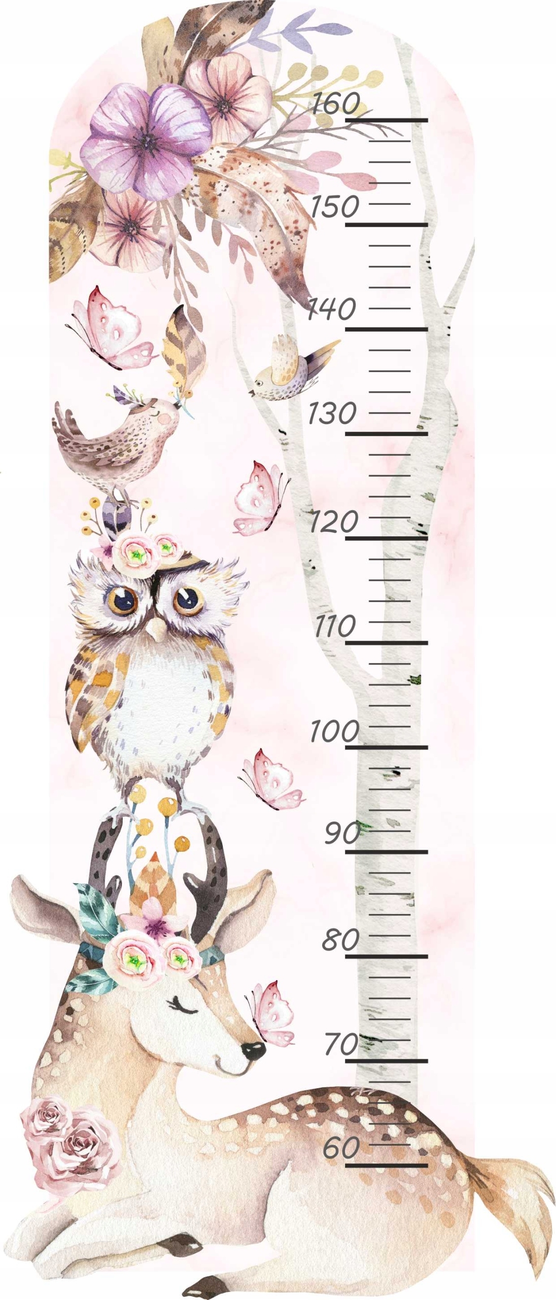 Wallsticker - Boho Animals / Height Measure