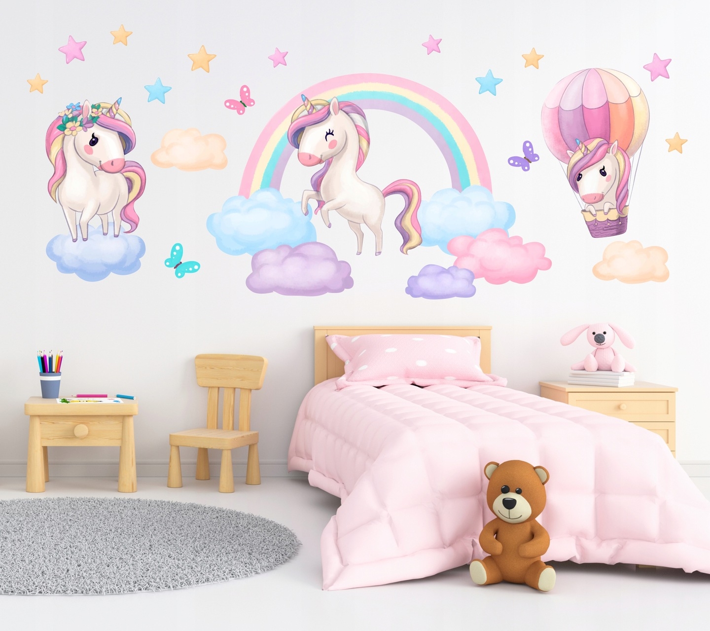 Wallsticker - Rainbow and Unicorns