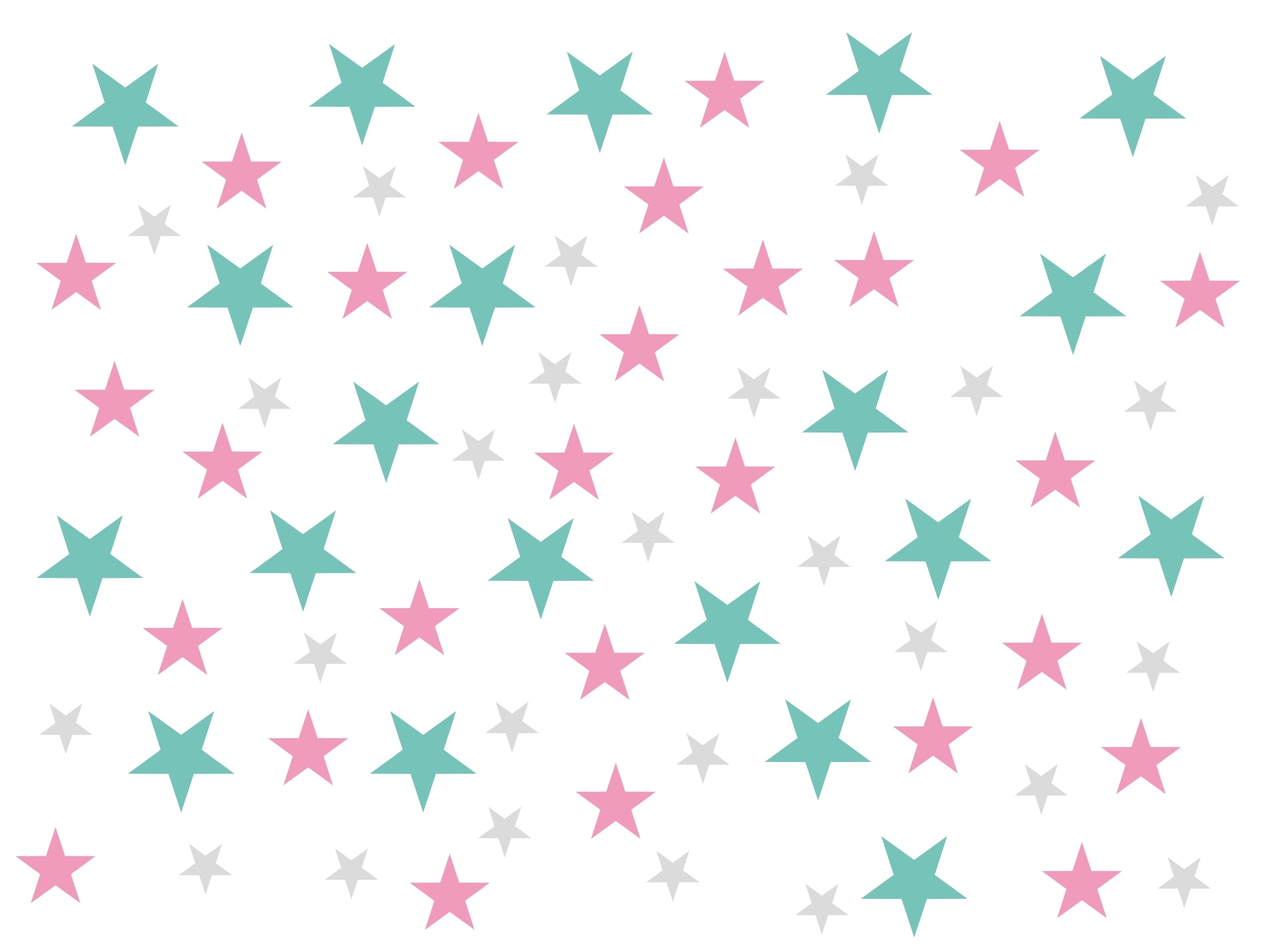 Wallsticker - Stars / Pink Grey Mint