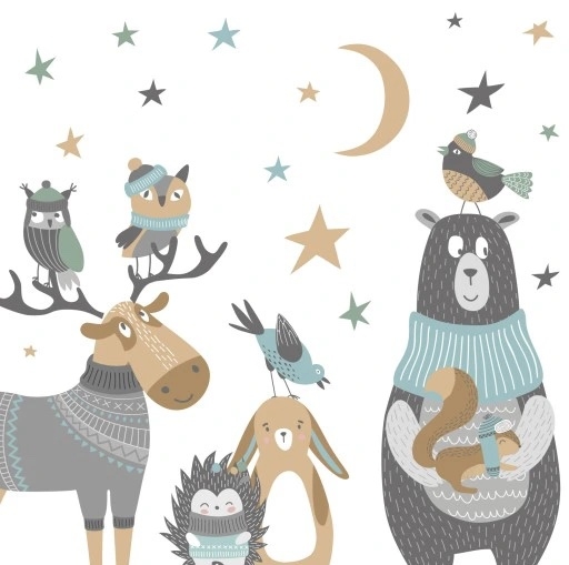 Wallsticker - Moose and Forest Friends