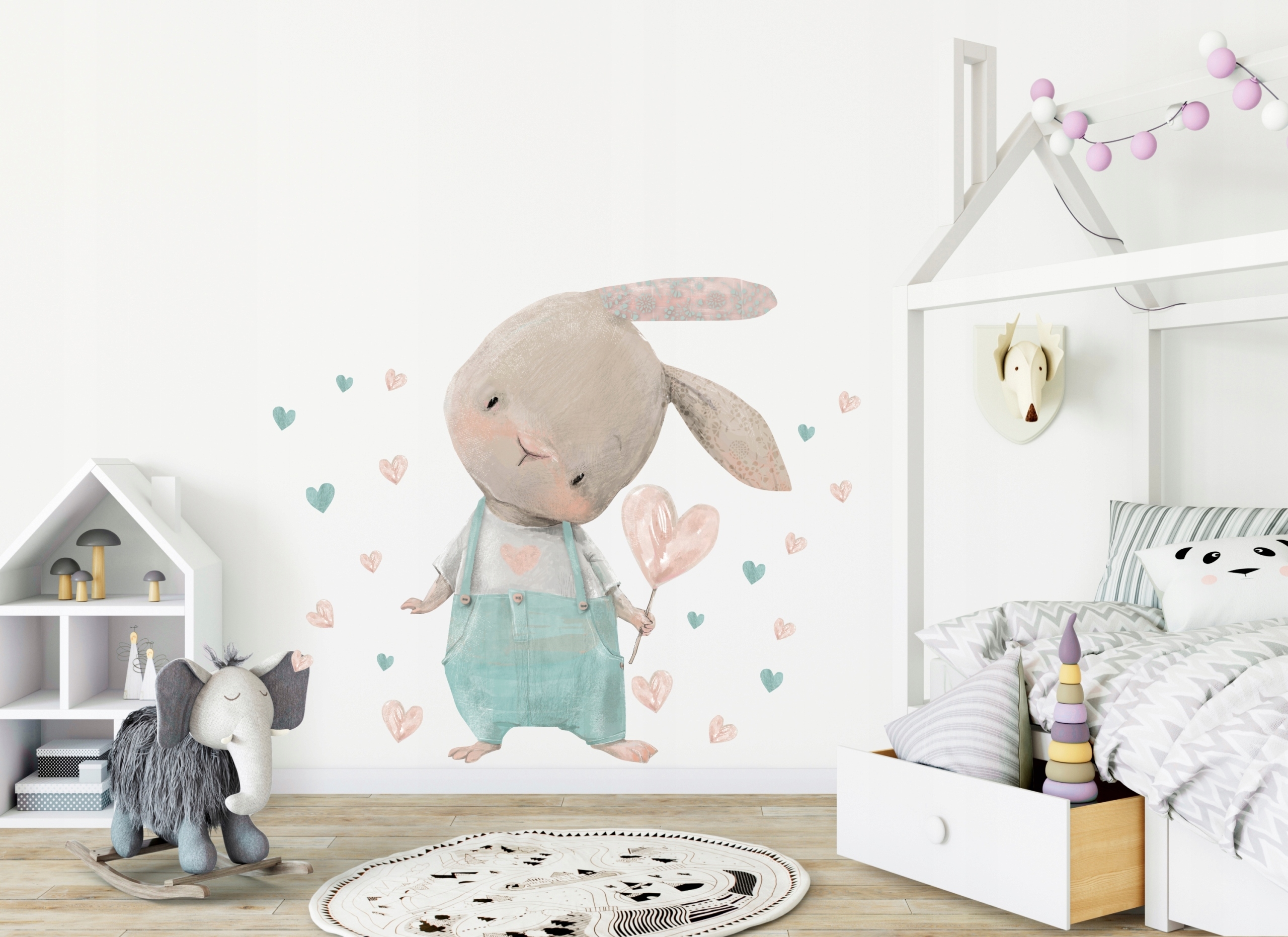 Wallsticker - Rabbit with Hearts