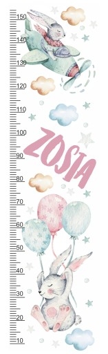 Wallsticker -  Bunny on the Plane / Height Measure