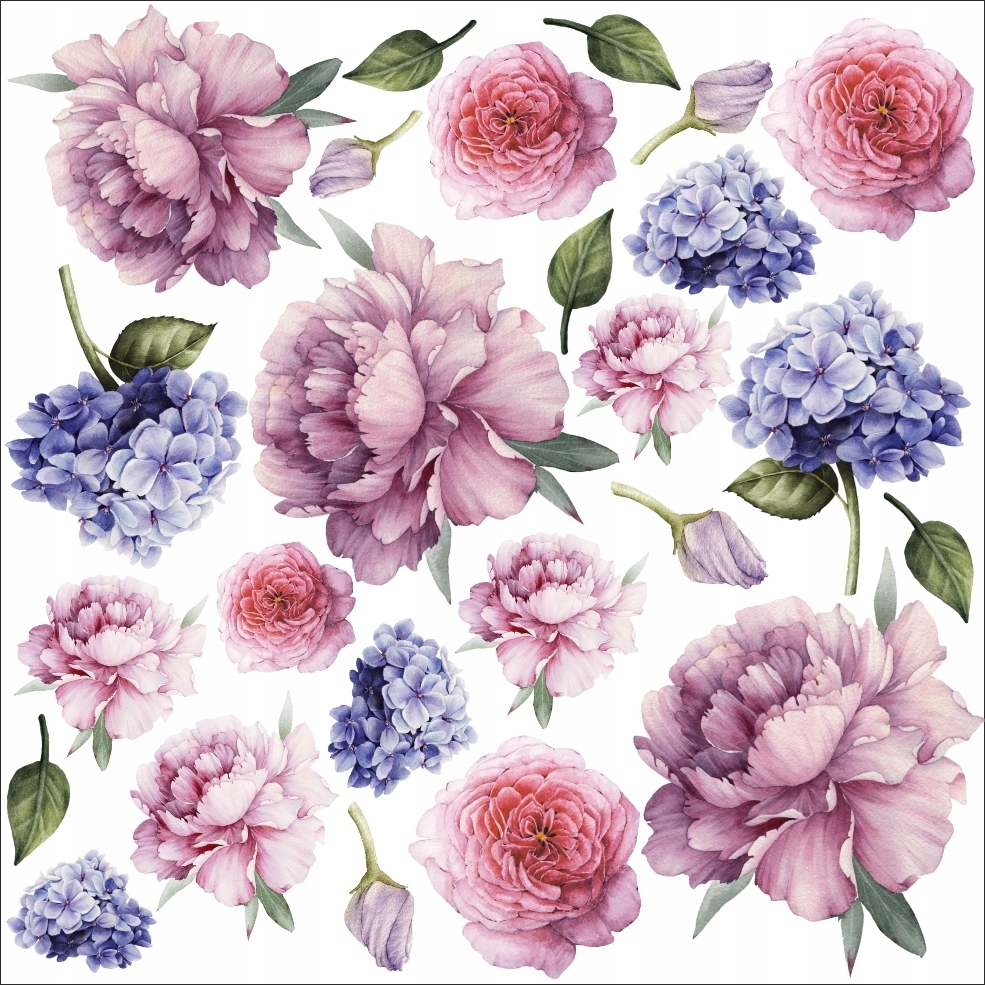 Wallsticker - Peonies / Purple