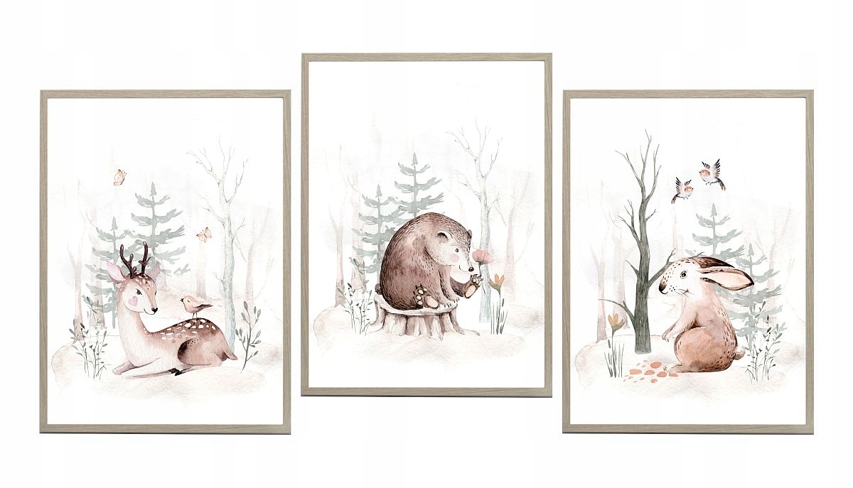 Posters - Deer, Bear, Bunny / Set of 3