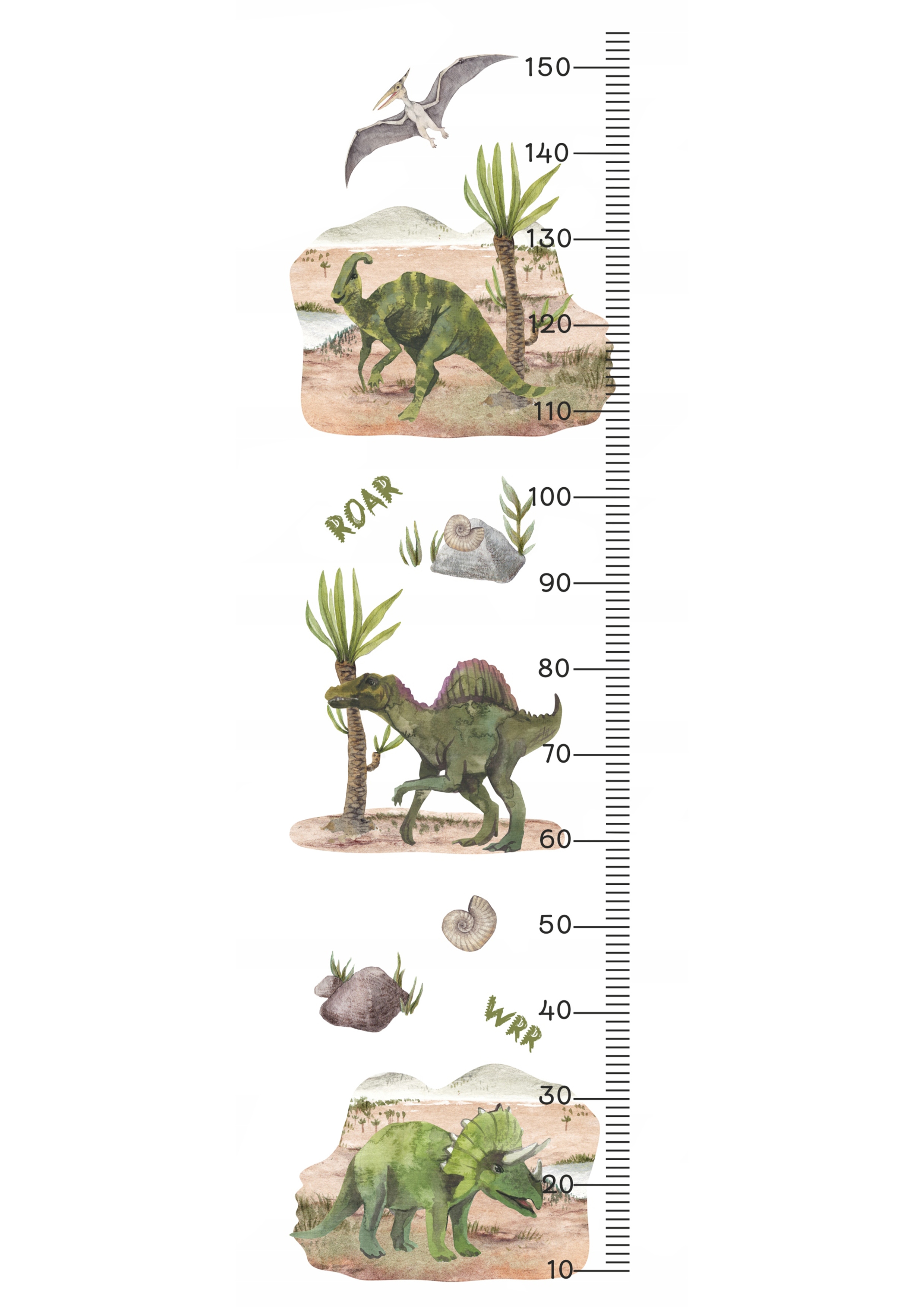 Wallsticker - Dinosaurs 4 / Height Measure