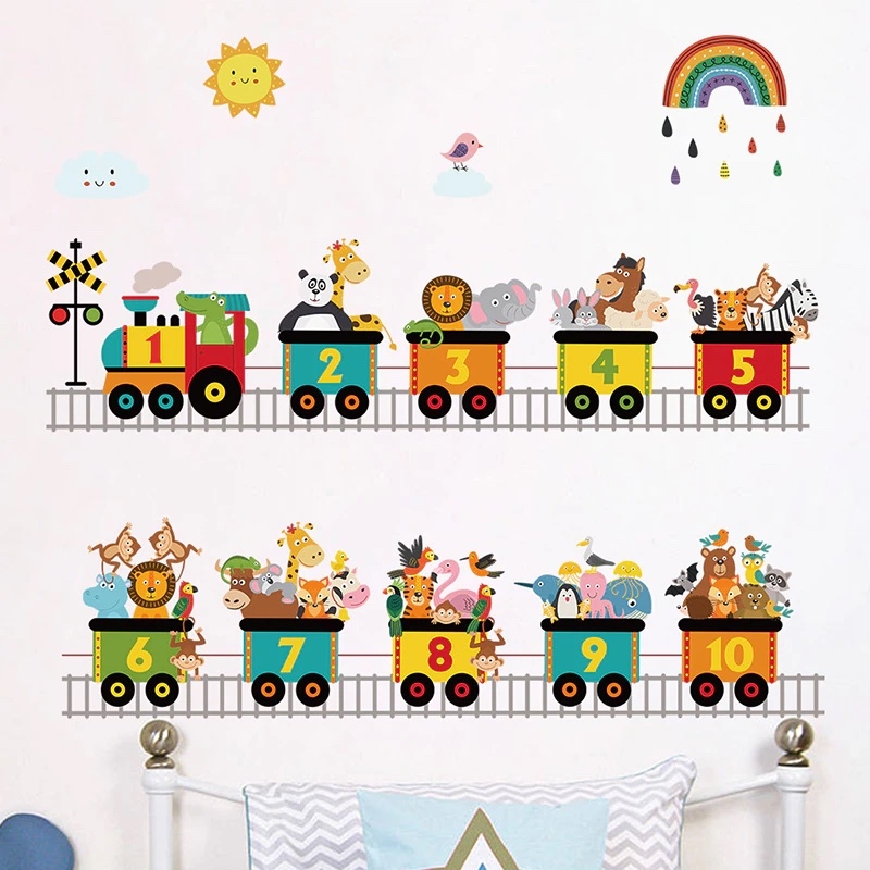 Wallsticker - Animals on Train