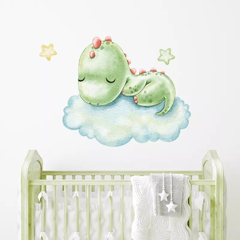 Wallsticker - Baby Dinosaur Sleeping on the Cloud
