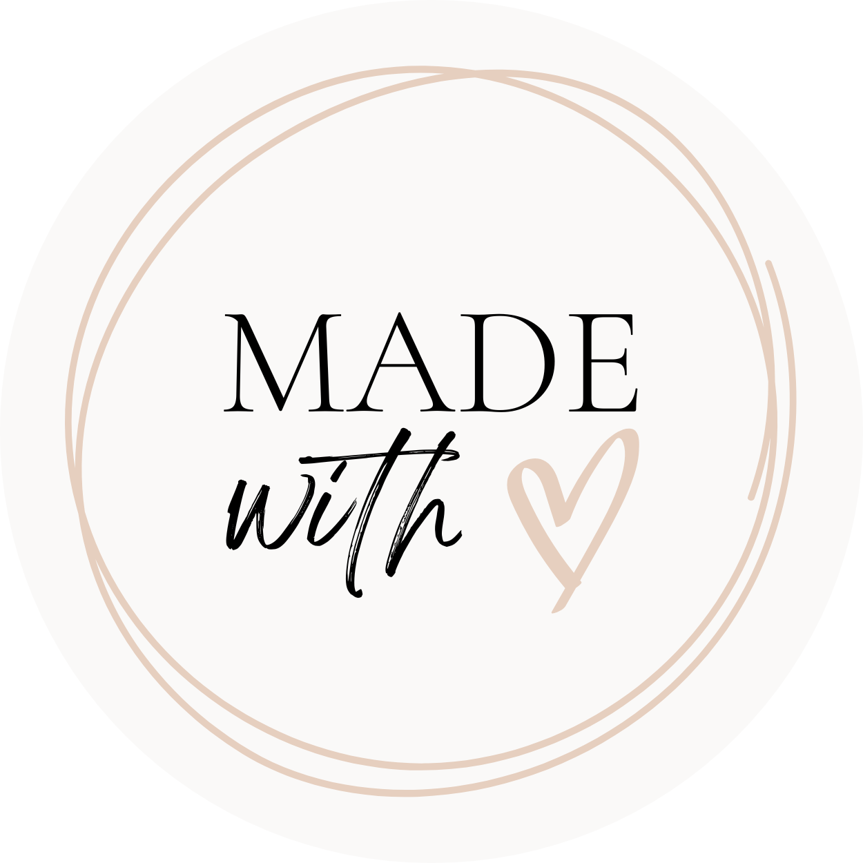 Circle label - Personal Sticker - Minimalist Heart