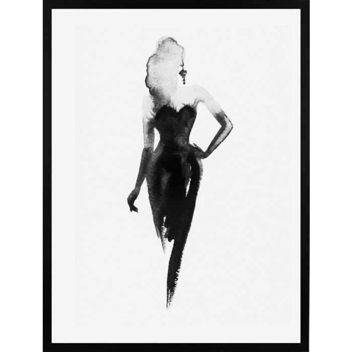 Poster - B&W Little Black Dress /  Flat packed