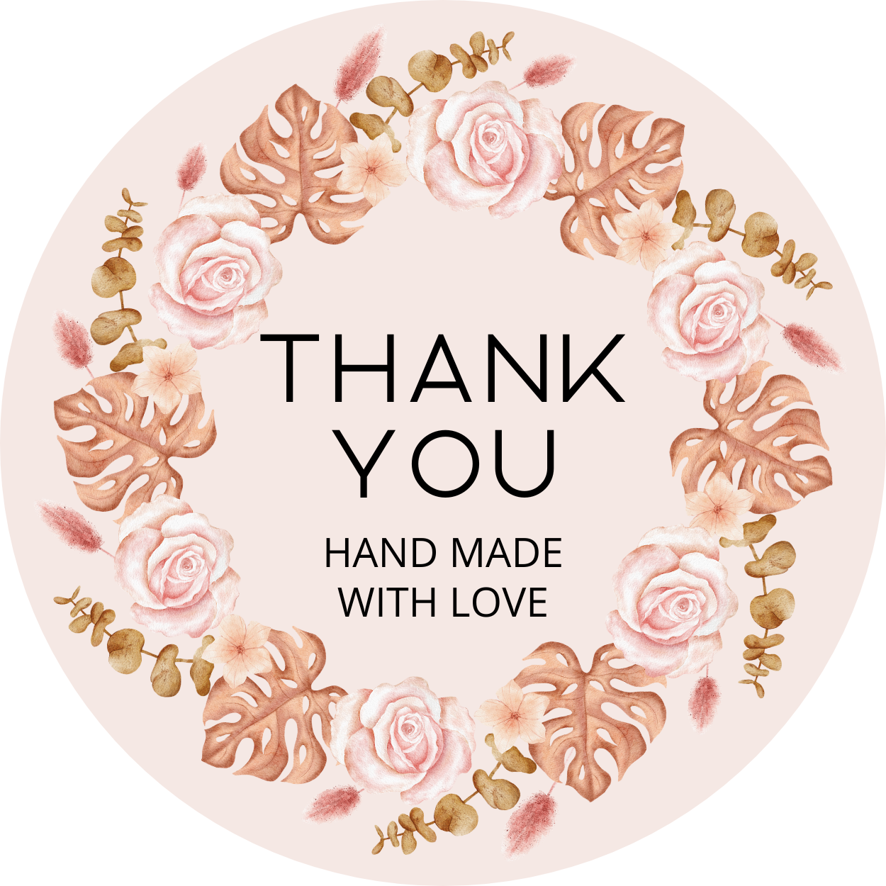 Circle label - Personal Sticker - Floral Elegance Wreath