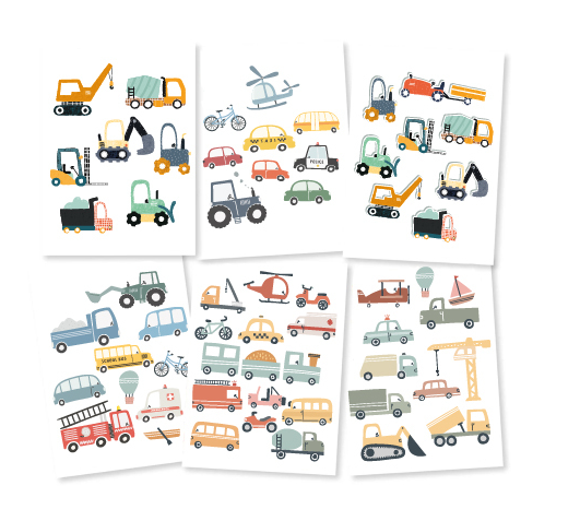 Stickers - Cars and Trucks Mixed 6 sheets