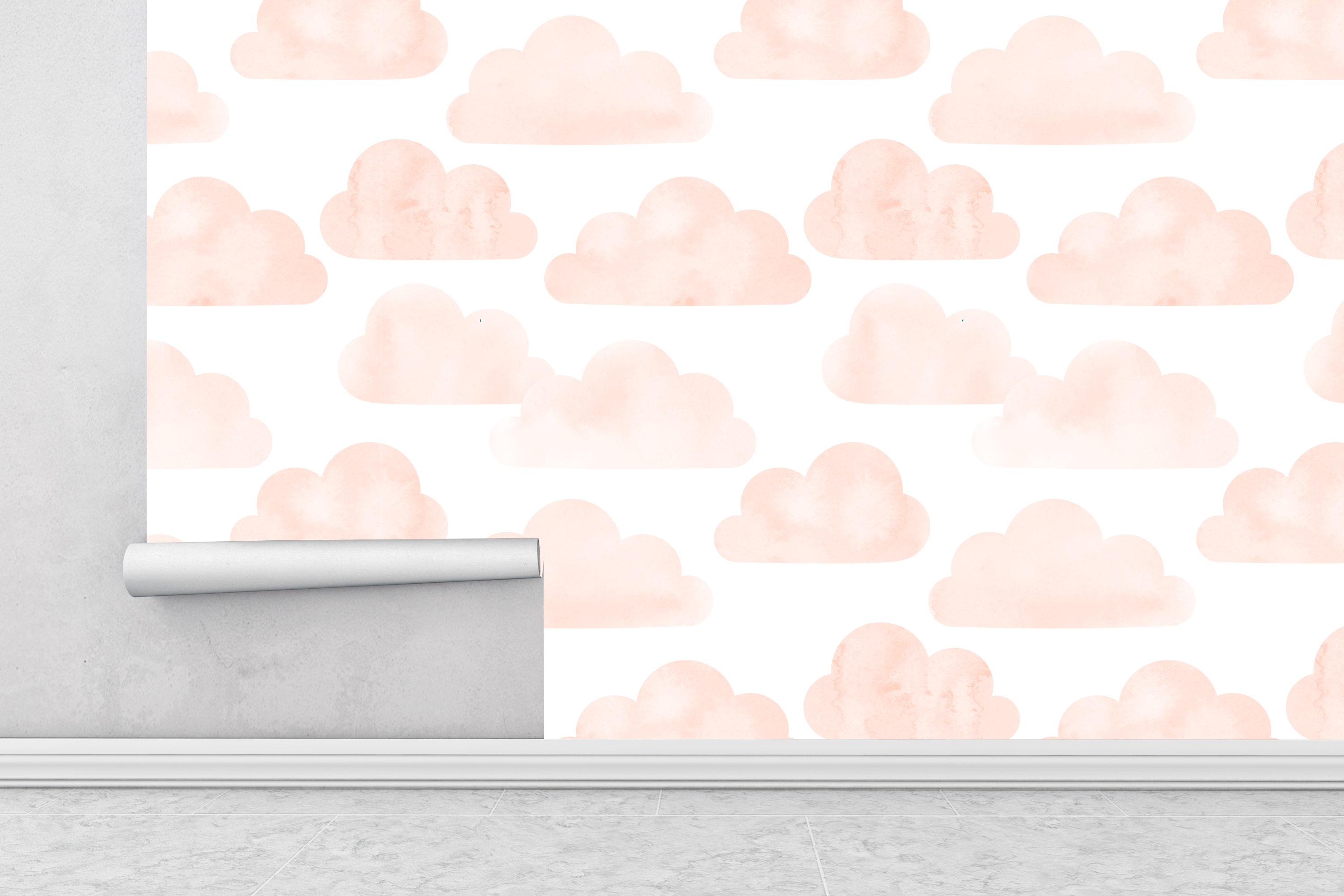 Wallpaper - Self-Adhesive / Clouds /  Peel and Stick