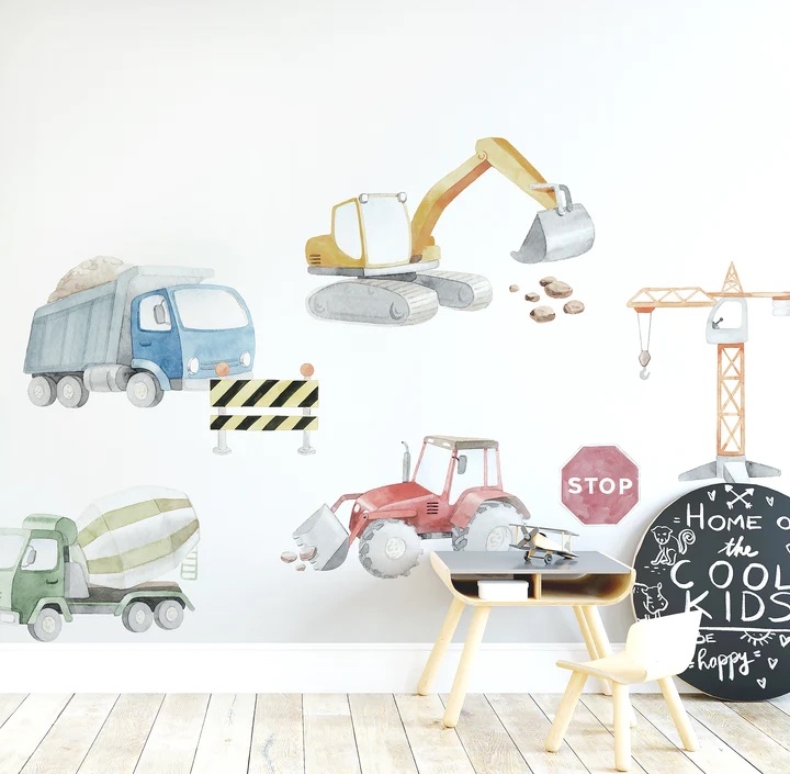 Wallsticker - Construction Trucks