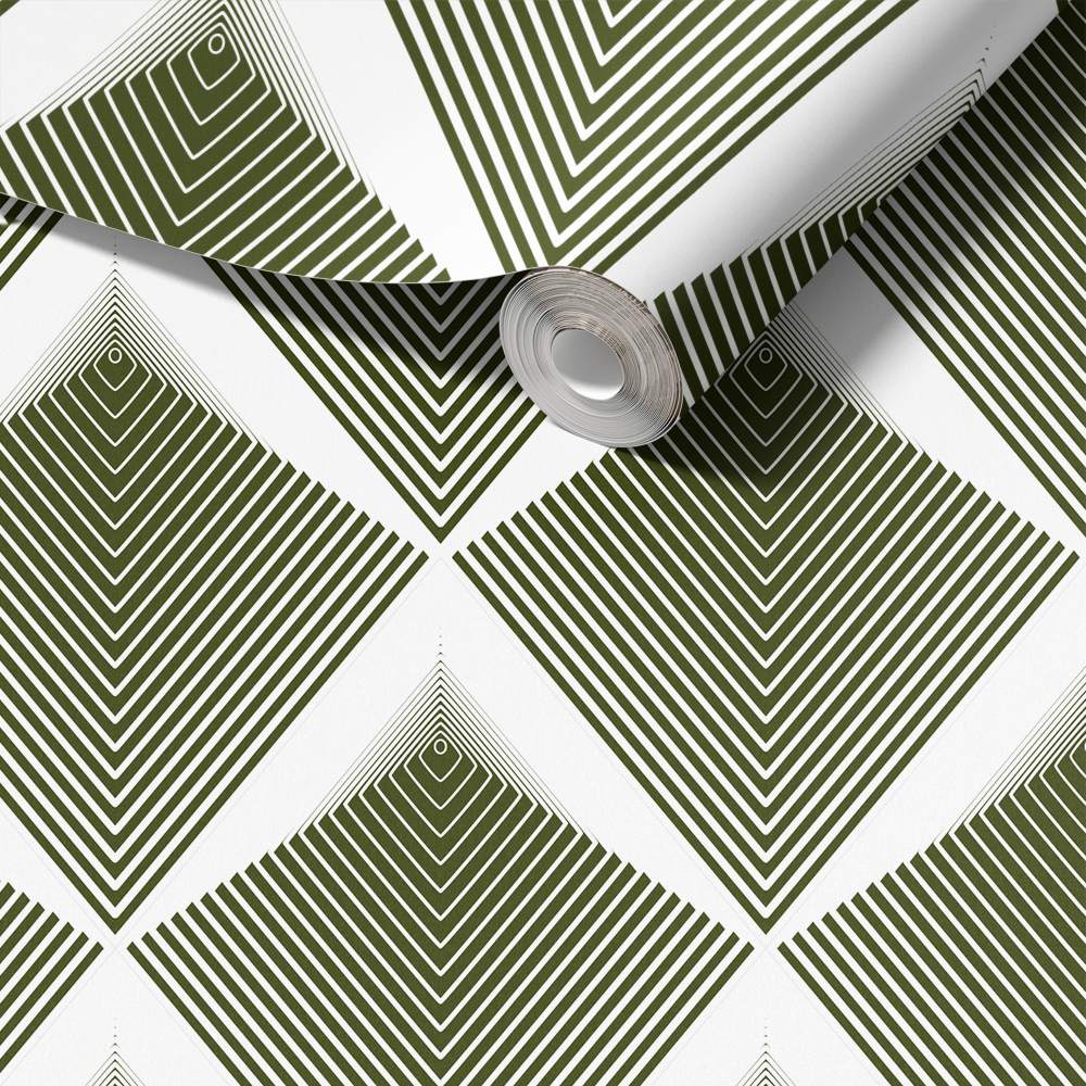 Contact Paper - Geometric Green Design / Peel and Stick