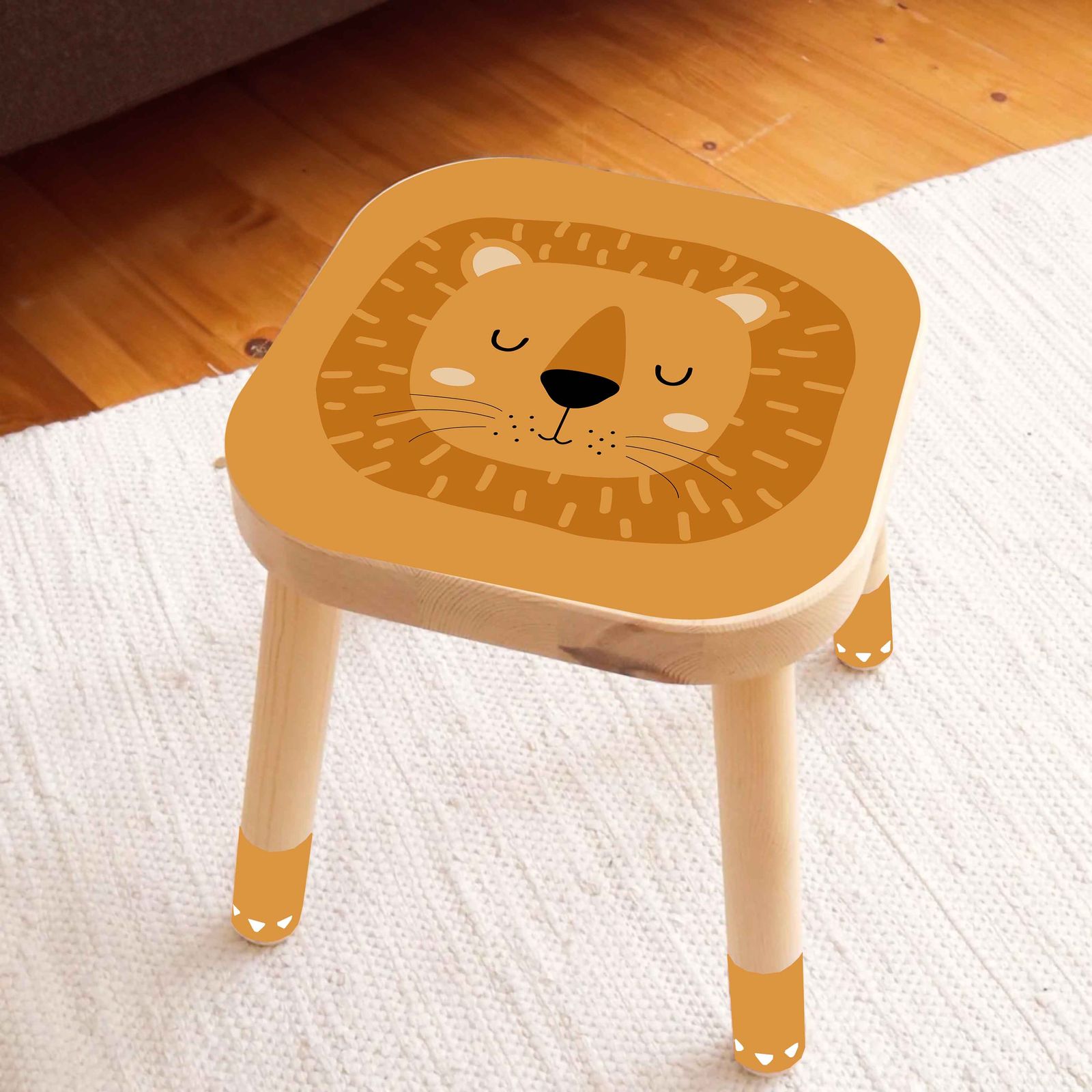 Self-Adhesive Sticker – Flisat Stool Decal / Sleeping Lion Design