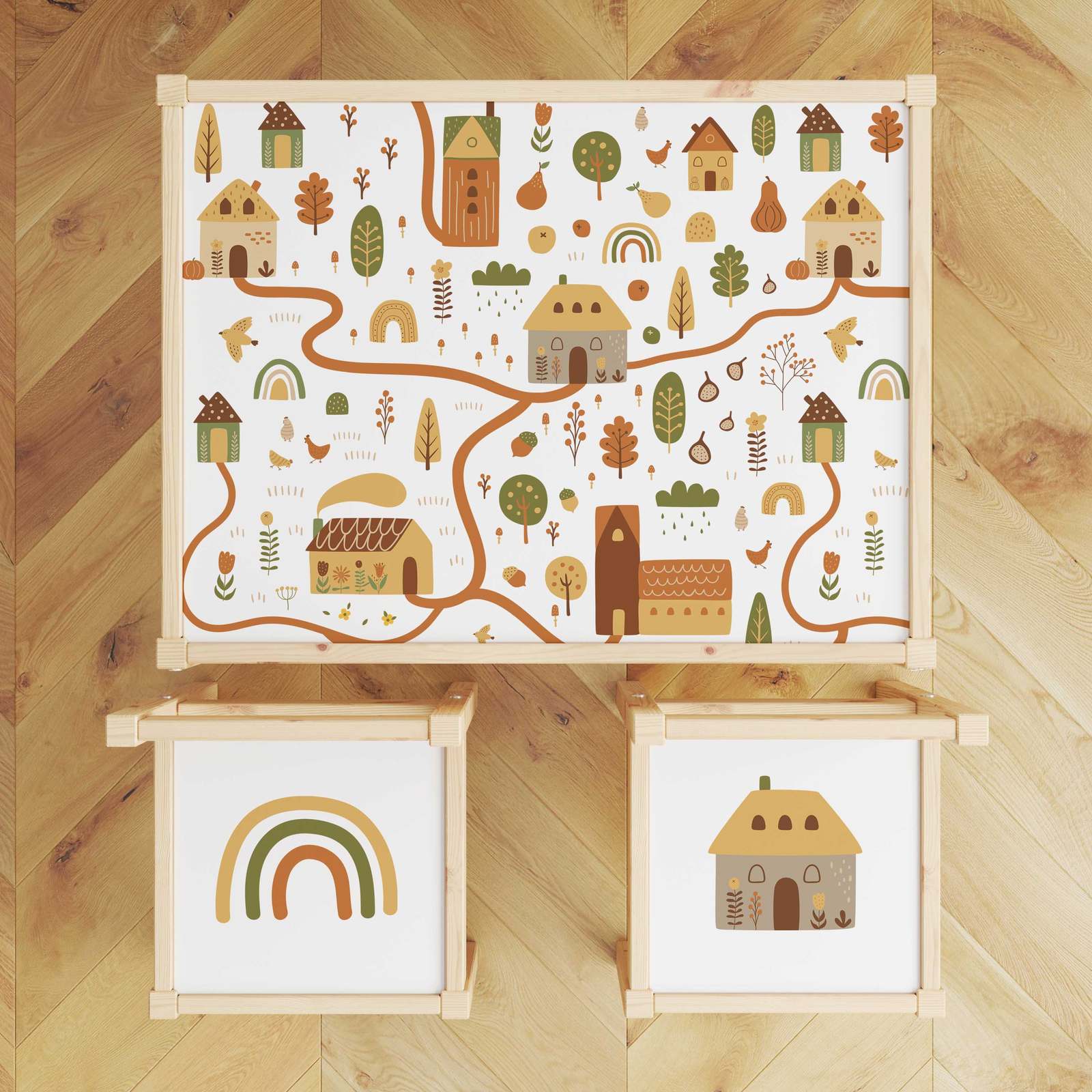 Self-Adhesive Sticker – Lätt Set Top Decal / Charming Village Design