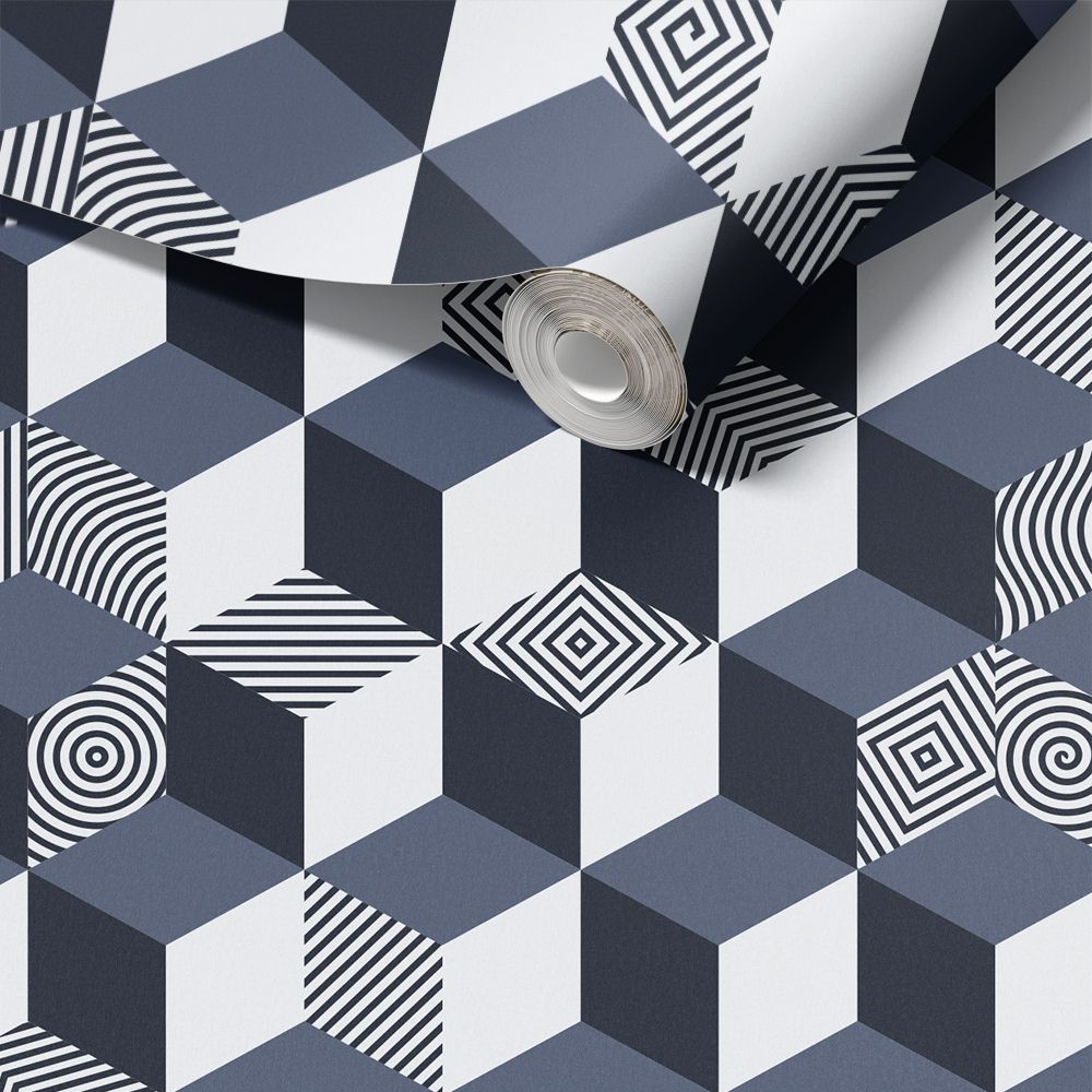 Contact Paper - Geometric Cube Design / Peel and Stick