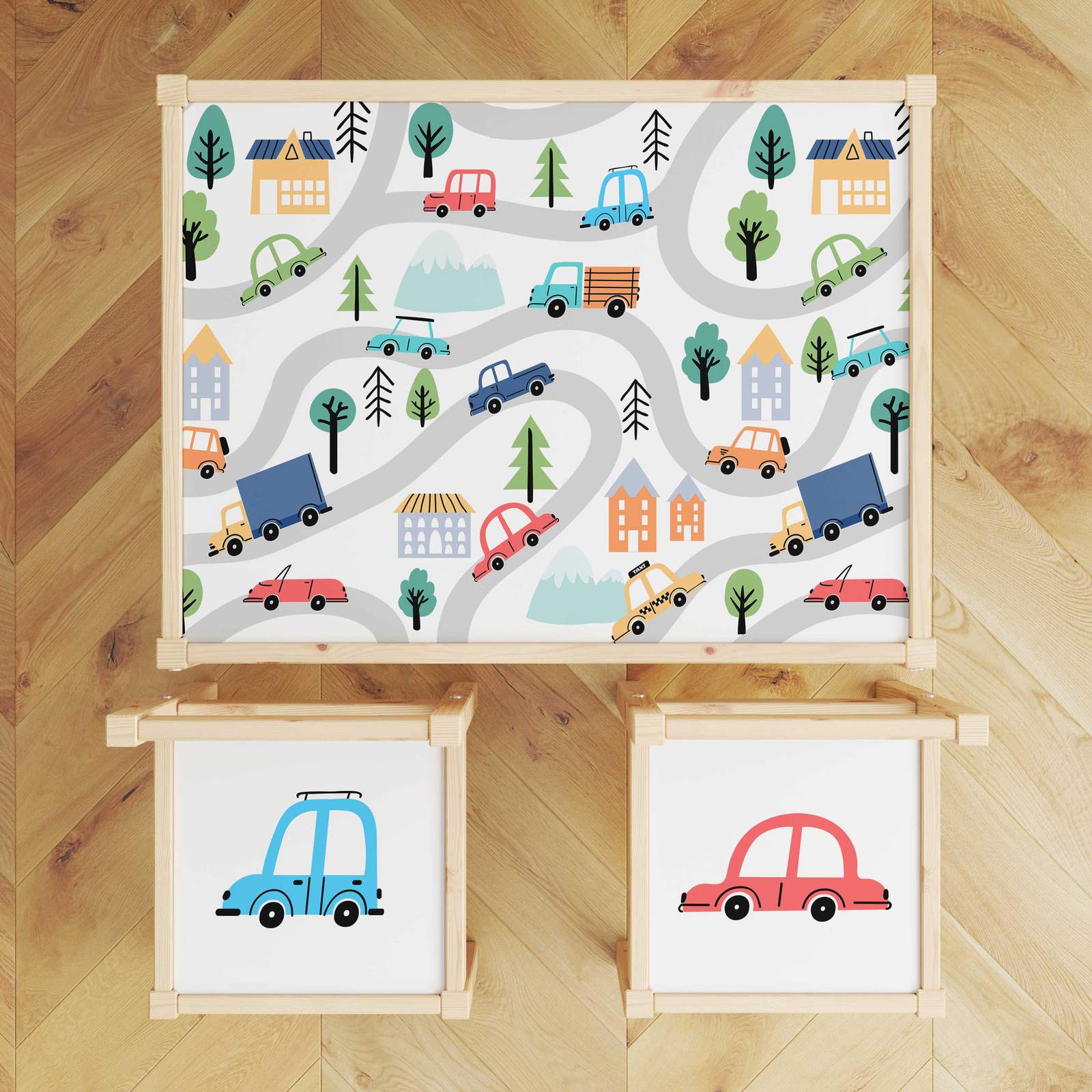 Self-Adhesive Sticker – Lätt Set Top Decal / Playful Cars