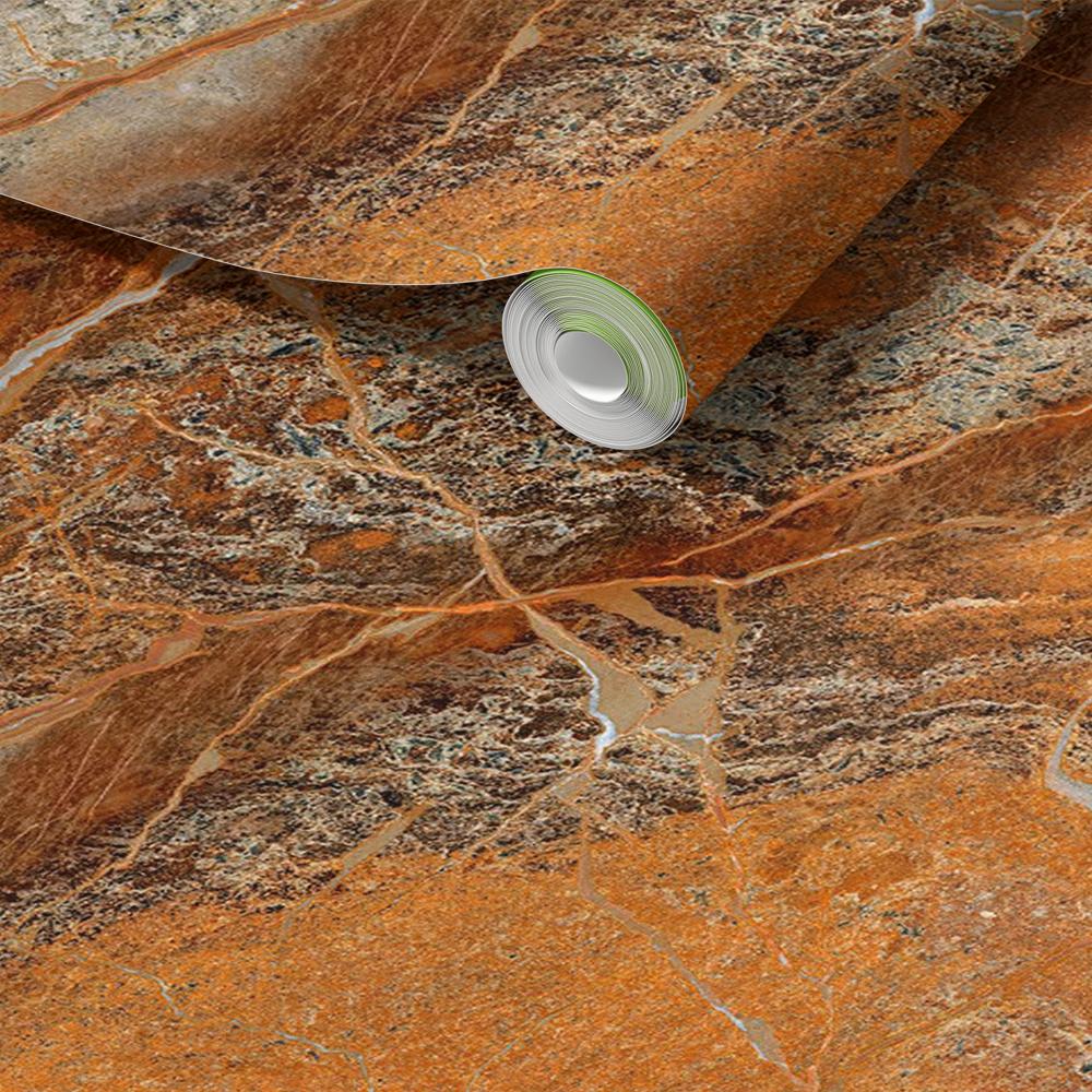 Contact Paper - Orange Marble Design / Peel and Stick