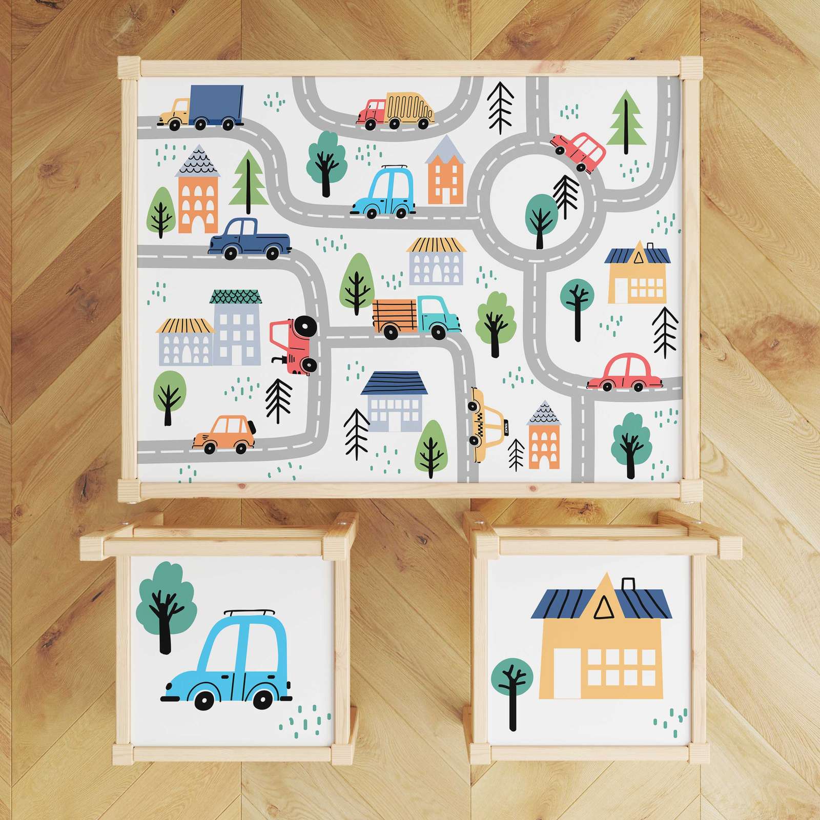 Self-Adhesive Sticker – Lätt Set Top Decal / Colorful Roads