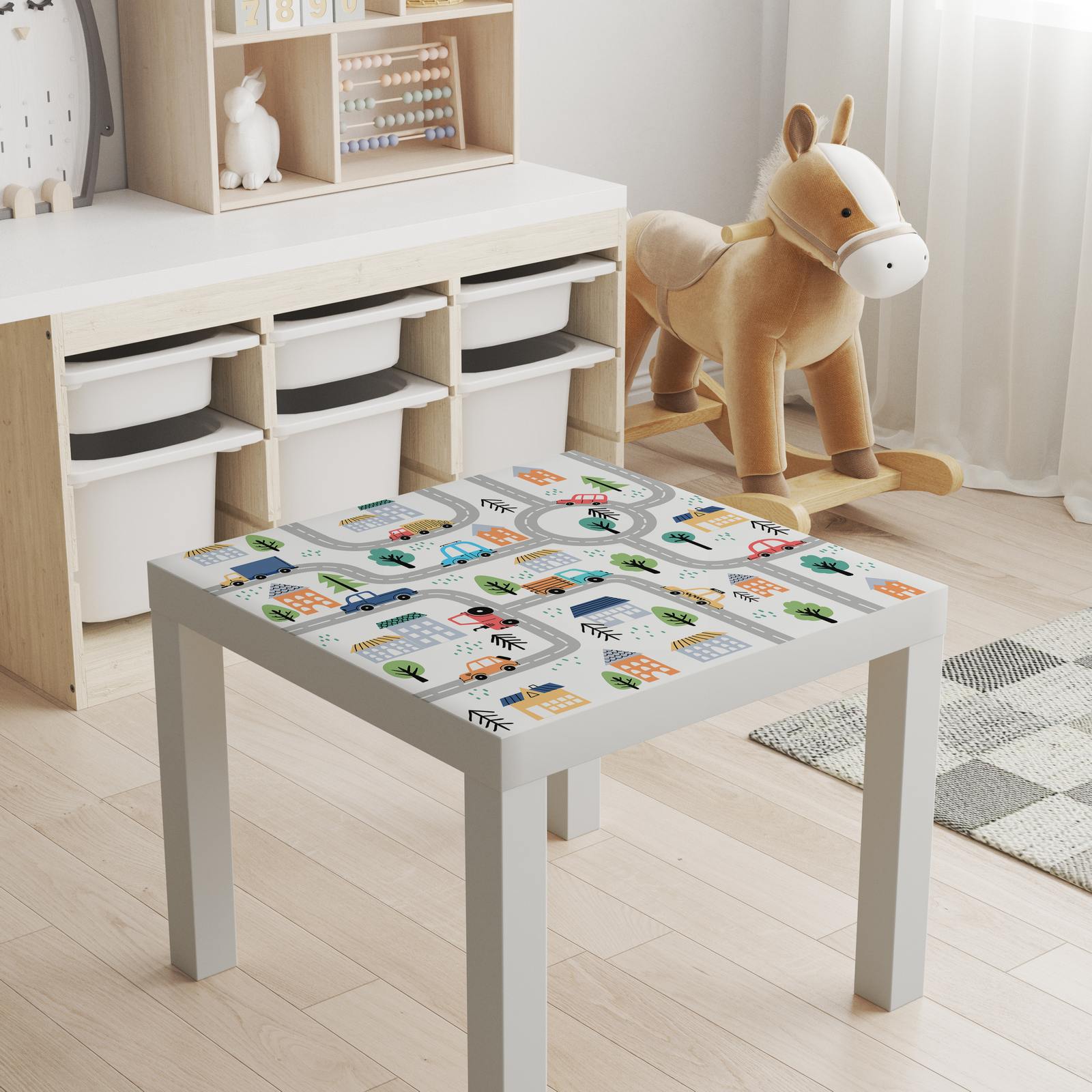 Self-Adhesive Sticker – Lack Table Top Decal / Playful Roads