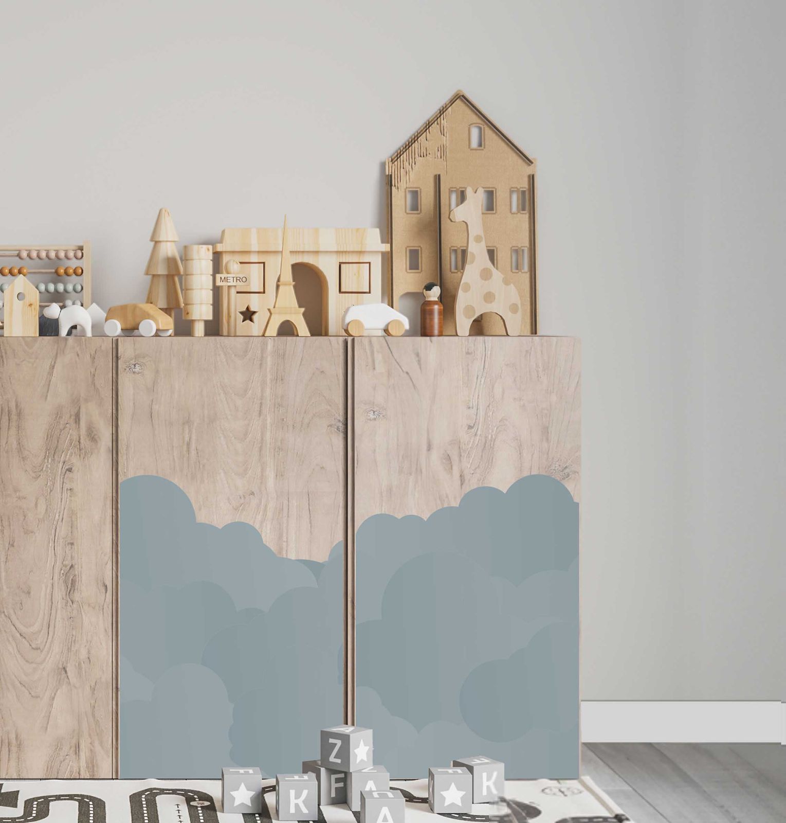 Self-Adhesive Sticker – Ivar Cabinet Decal / Cloud Pattern