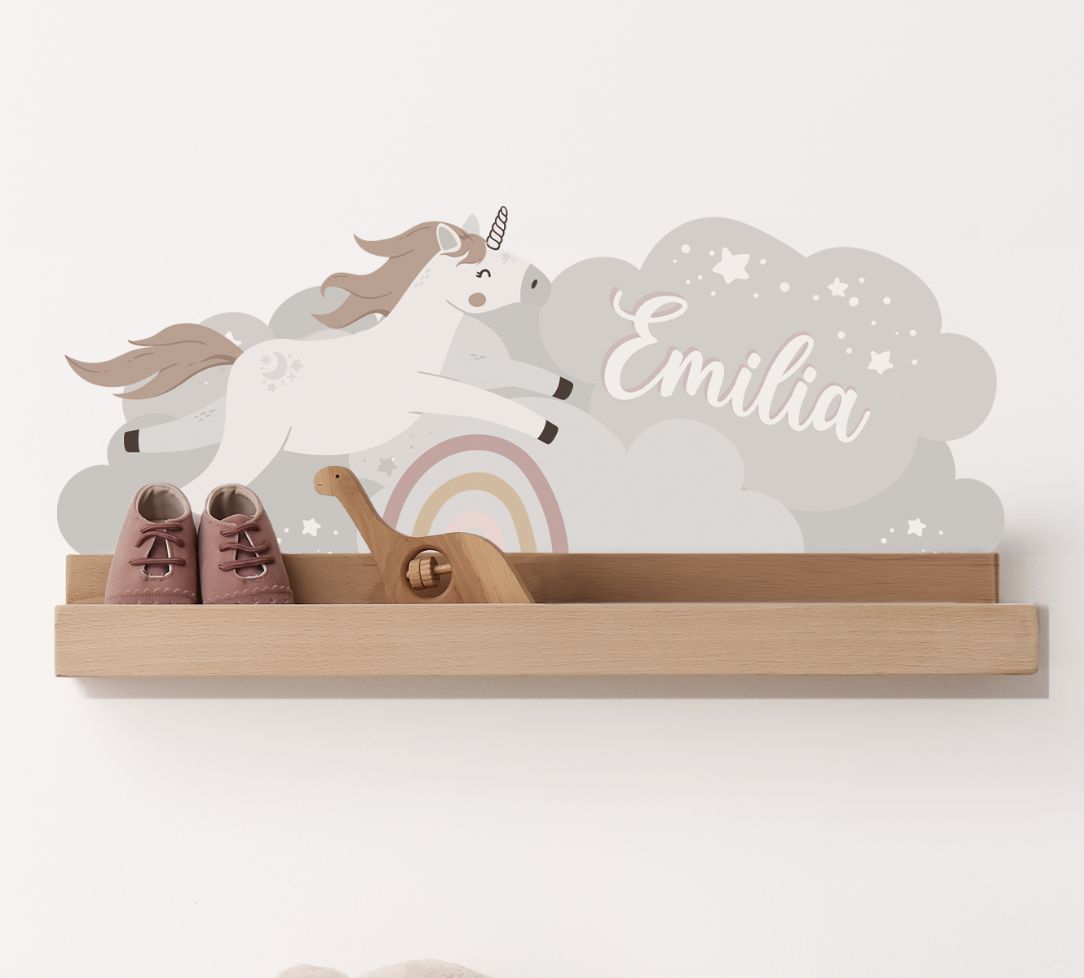Self-Adhesive Sticker – Ikea Picture Ledge, Shelf Decal / Unicorn Design