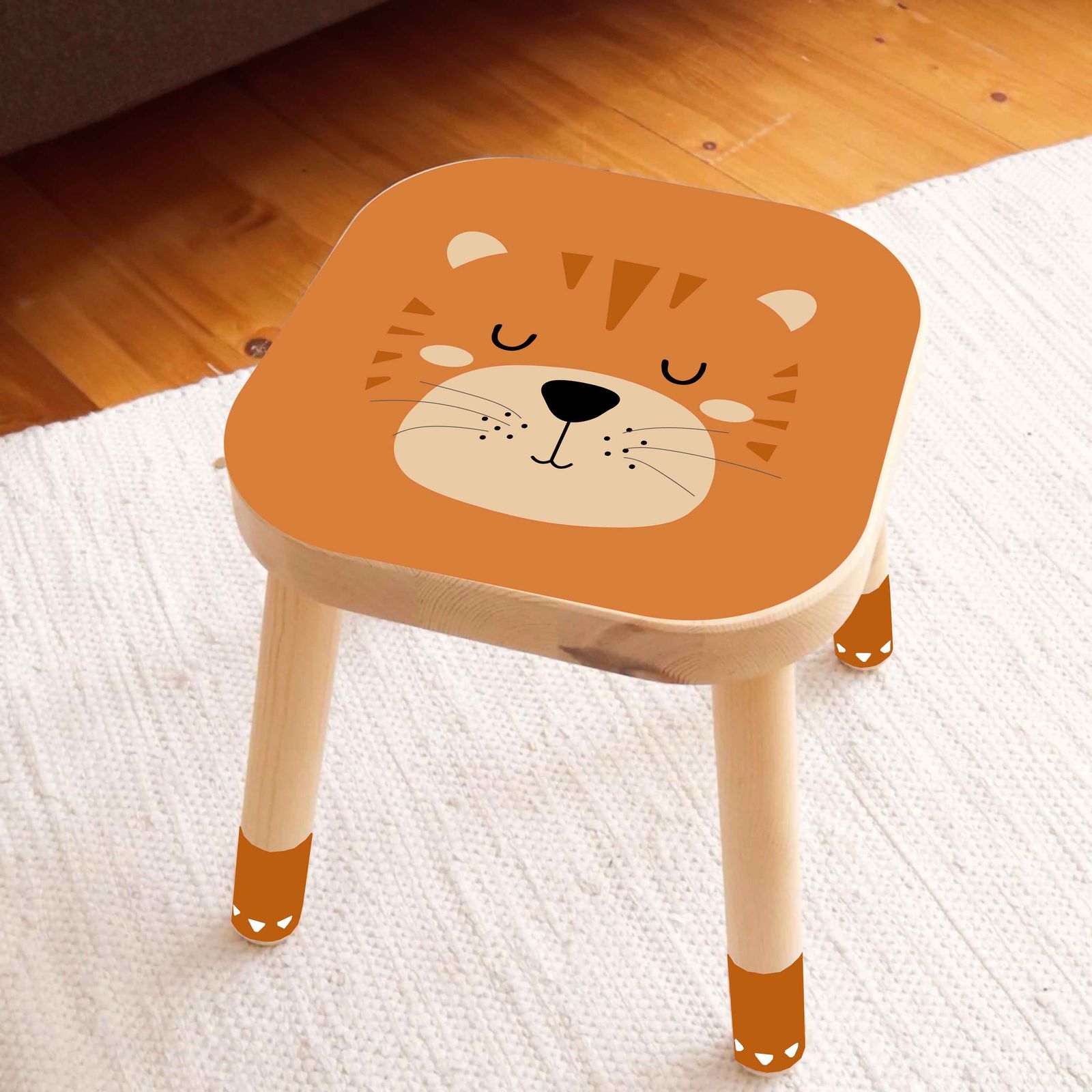 Self-Adhesive Sticker – Flisat Stool Decal / Cute Lion Face