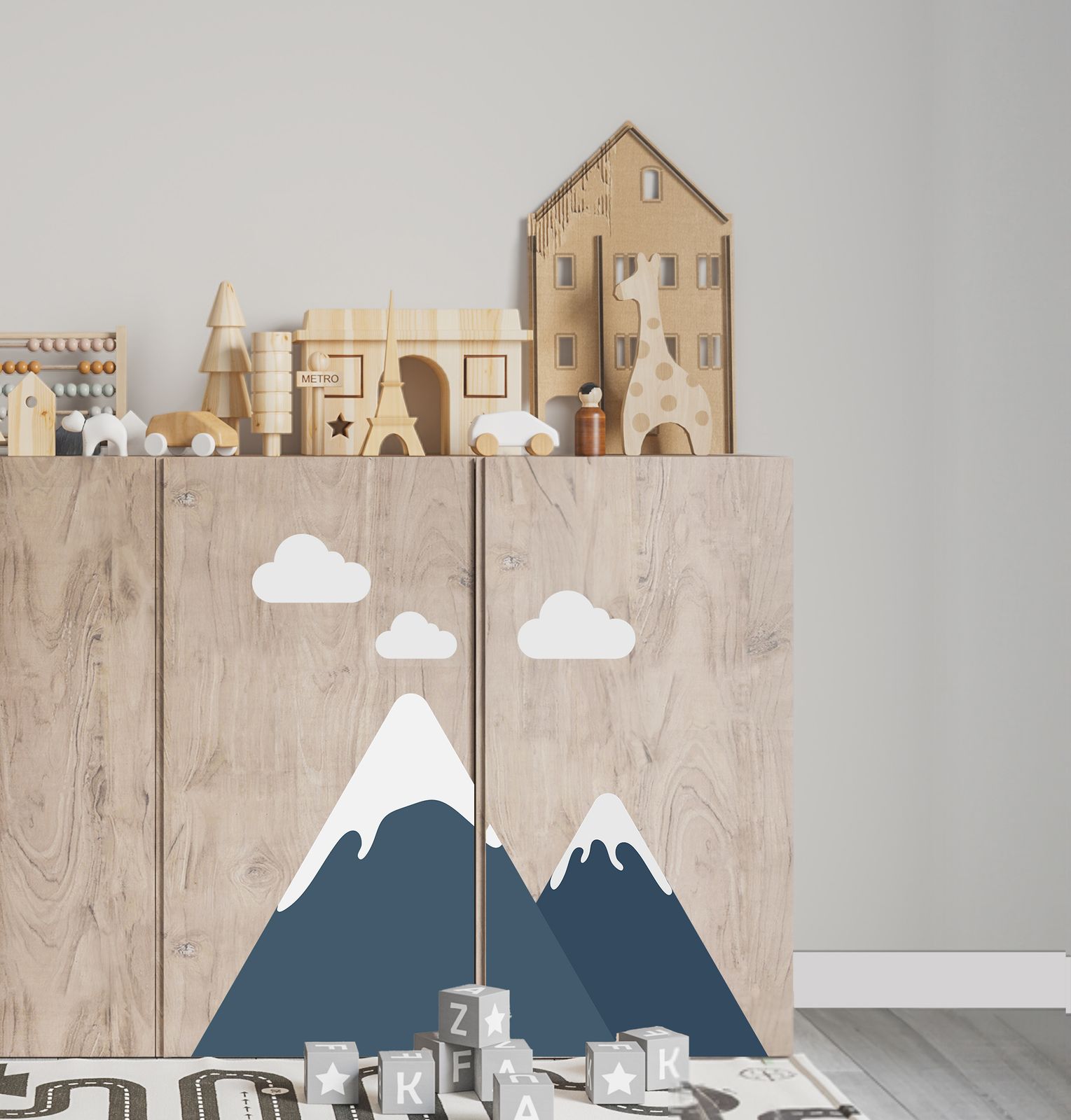 Self-Adhesive Sticker – Ivar Cabinet Decal / Mountain Design