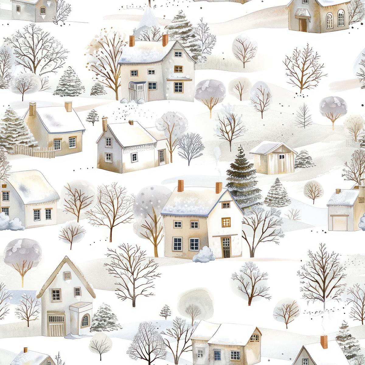 Winter Village Contact Paper