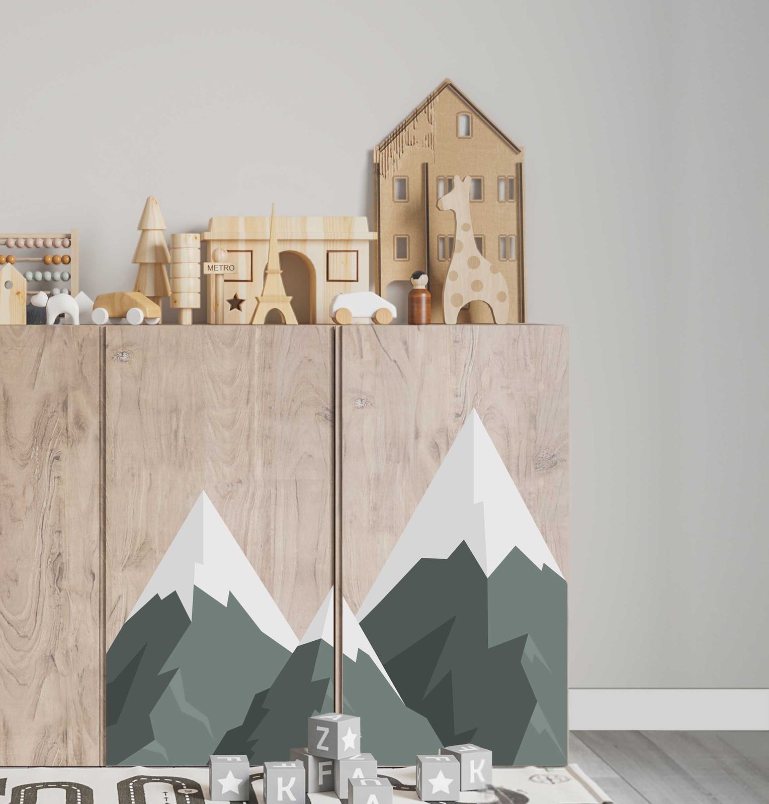 Self-Adhesive Sticker – Ivar Cabinet Decal / Mountain Design