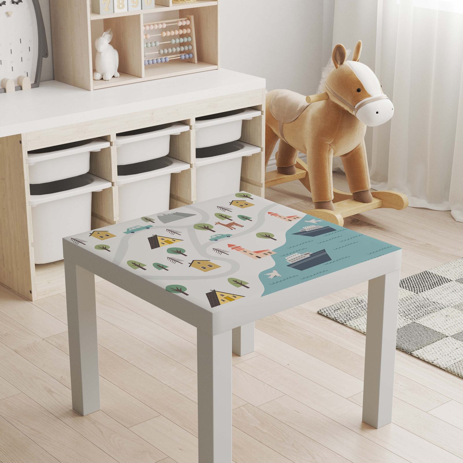 Self-Adhesive Sticker – Lack Table Top Decal / Playful Landscape