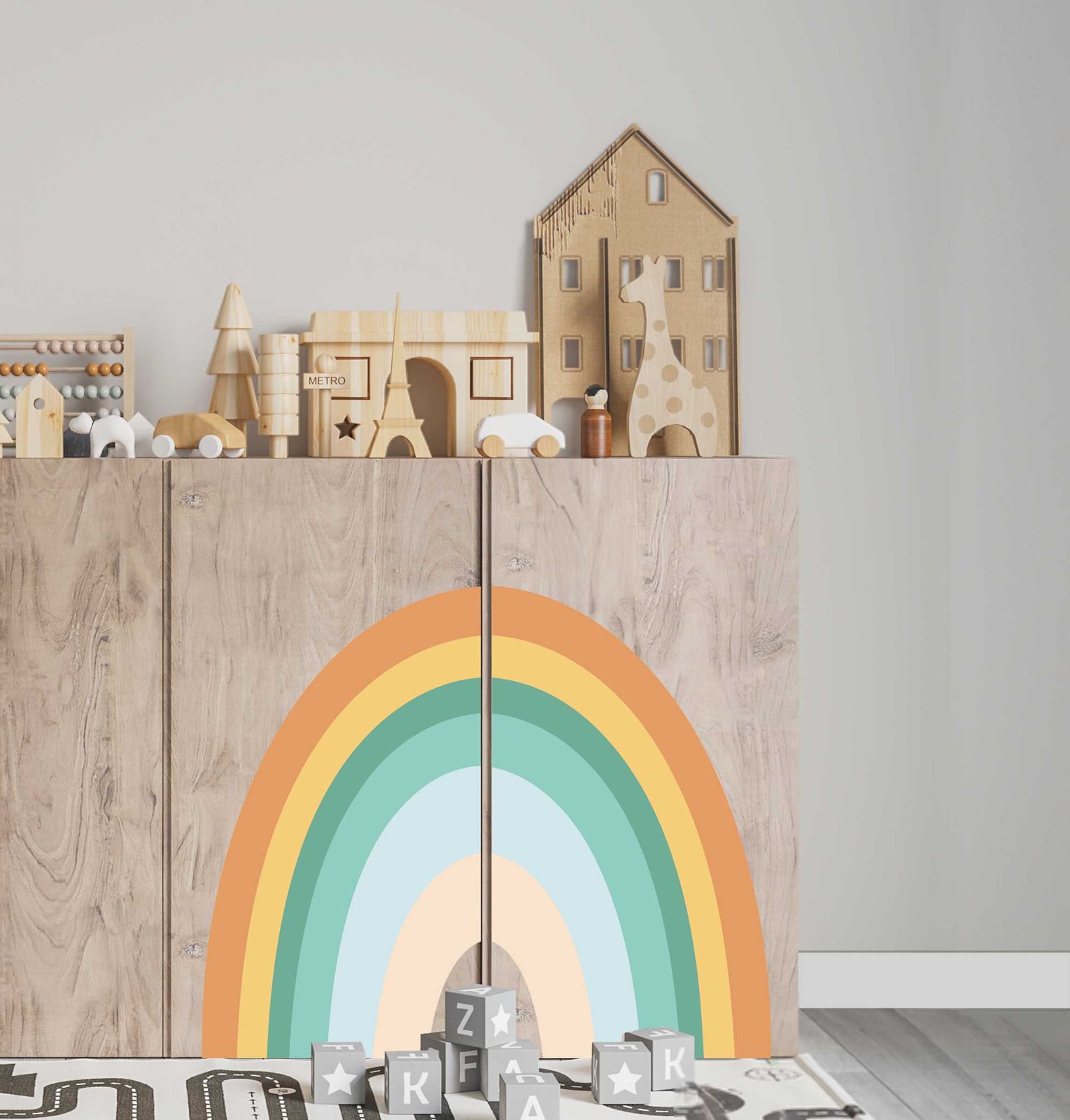 Self-Adhesive Sticker – Ivar Cabinet Decal / Rainbow Design