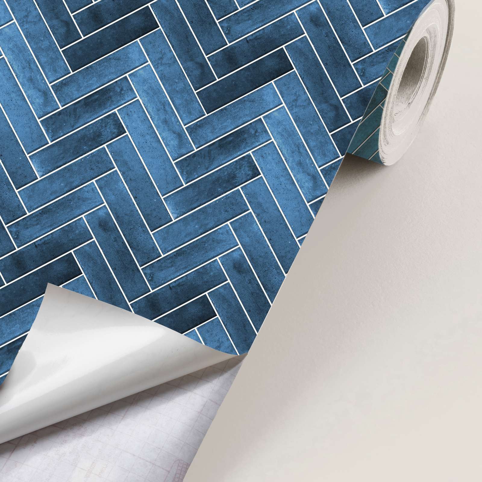 Contact Paper - Blue Chevron Pattern / Peel and Stick