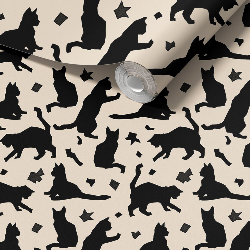Contact Paper - Cat Silhouette Pattern / Peel and Stick