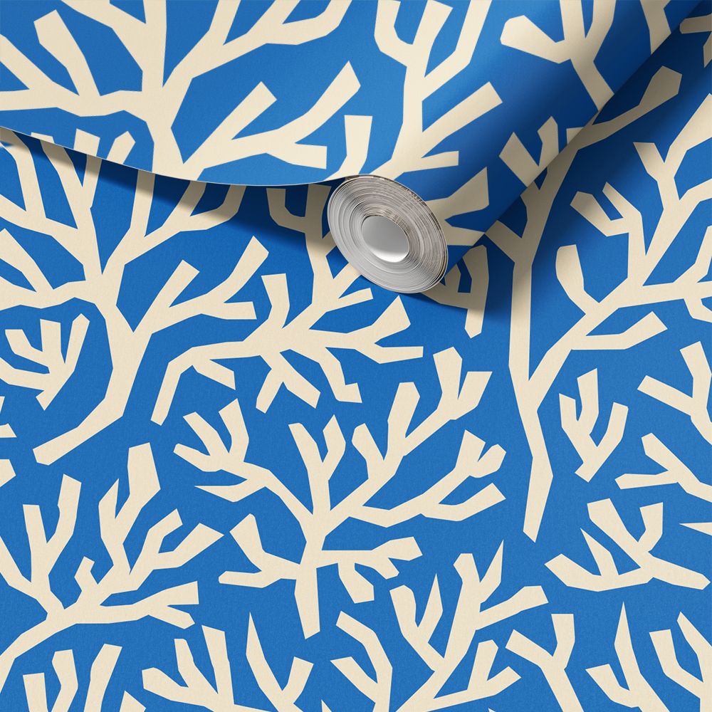 Contact Paper - Blue Patterned Design / Peel and Stick