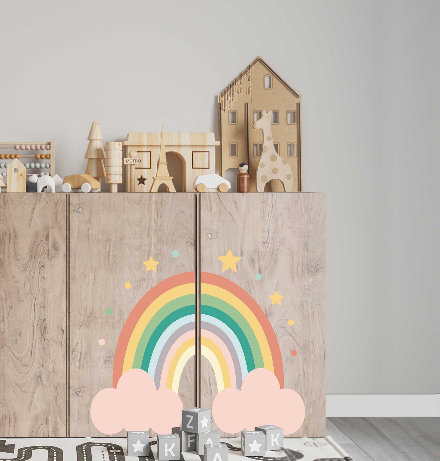 Self-Adhesive Sticker – Ivar Cabinet Decal / Rainbow Design