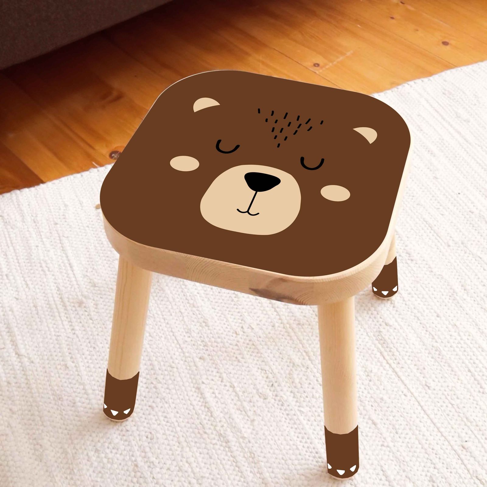 Self-Adhesive Sticker – Flisat Stool Decal / Bear Design