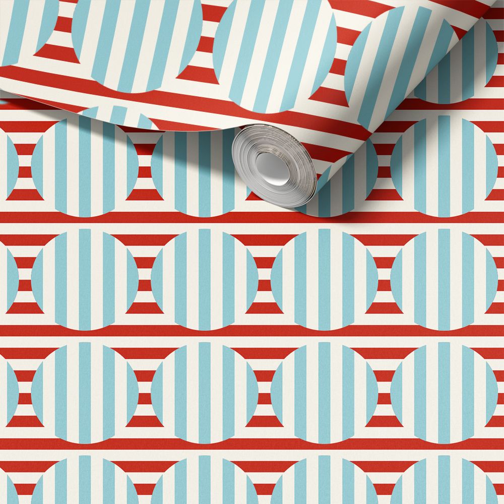 Contact Paper - Striped Circle Pattern / Peel and Stick