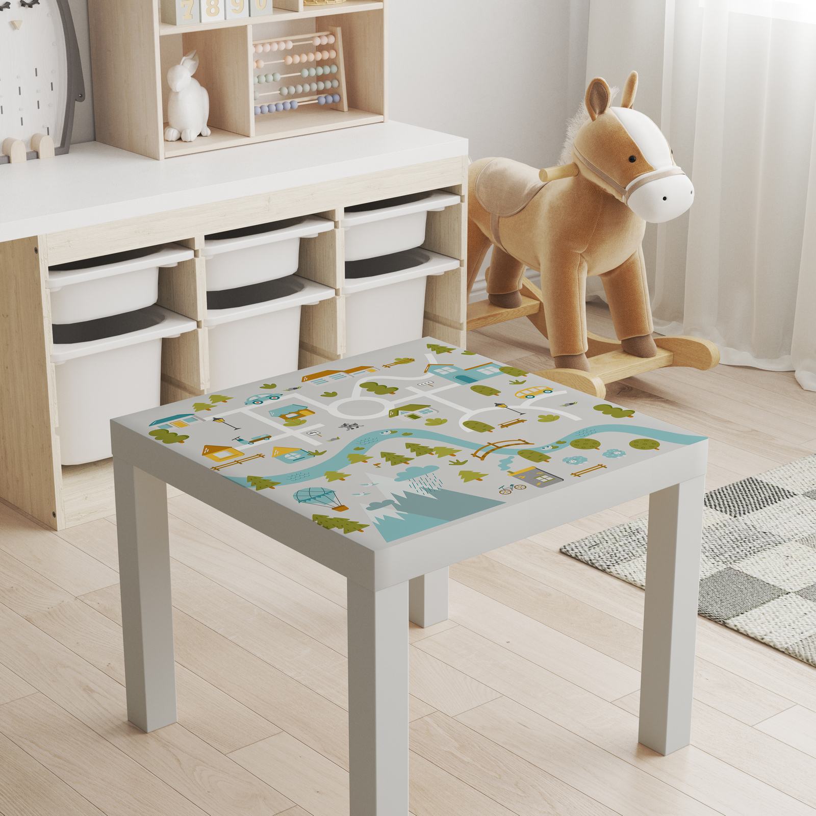 Self-Adhesive Sticker – Lack Table Top Decal / Playful Map